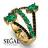 Symmetrical Twist Shank Pear Emerald Ring - Eliza No. 34 image 3