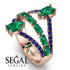 Symmetrical Twist Shank Pear Emerald Ring - Eliza No. 65 image 3