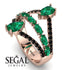 Symmetrical Twist Shank Pear Emerald Ring - Eliza No. 35 image 3