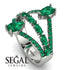 Symmetrical Twist Shank Pear Emerald Ring - Eliza No. 21 image 3
