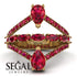 Symmetrical Twist Shank Pear Ruby Ring - Eliza No. 55 image 10