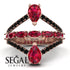 Symmetrical Twist Shank Pear Ruby Ring - Eliza No. 41 image 10