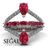 Symmetrical Twist Shank Pear Ruby Ring - Eliza No. 12 image 10