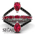 Symmetrical Twist Shank Pear Ruby Ring - Eliza No. 42 image 10