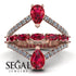 Symmetrical Twist Shank Pear Ruby Ring - Eliza No. 11 image 10
