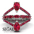 Symmetrical Twist Shank Pear Ruby Ring - Eliza No. 57 image 10