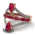 Symmetrical Twist Shank Pear Ruby Ring - Eliza No. 11 image 2