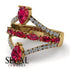 Symmetrical Twist Shank Pear Ruby Ring - Eliza No. 10 image 2