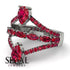 Symmetrical Twist Shank Pear Ruby Ring - Eliza No. 57 image 2