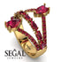 Symmetrical Twist Shank Pear Ruby Ring - Eliza No. 55 image 3