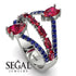 Symmetrical Twist Shank Pear Ruby Ring - Eliza No. 72 image 3