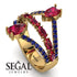 Symmetrical Twist Shank Pear Ruby Ring - Eliza No. 70 image 3