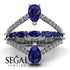 Symmetrical Twist Shank Pear Sapphire Ring - Eliza No. 15 image 10