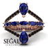 Symmetrical Twist Shank Pear Sapphire Ring - Eliza No. 44 image 10