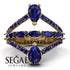 Symmetrical Twist Shank Pear Sapphire Ring - Eliza No. 73 image 10