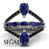 Symmetrical Twist Shank Pear Sapphire Ring - Eliza No. 45 image 10