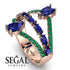 Symmetrical Twist Shank Pear Sapphire Ring - Eliza No. 29 image 3