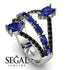 Symmetrical Twist Shank Pear Sapphire Ring - Eliza No. 45 image 3