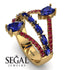 Symmetrical Twist Shank Pear Sapphire Ring - Eliza No. 58 image 3