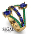 Symmetrical Twist Shank Pear Sapphire Ring - Eliza No. 28 image 3