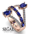 Symmetrical Twist Shank Pear Sapphire Ring - Eliza No. 14 image 3