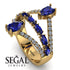 Symmetrical Twist Shank Pear Sapphire Ring - Eliza No. 13 image 3