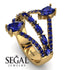 Symmetrical Twist Shank Pear Sapphire Ring - Eliza No. 73 image 3