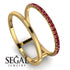 Thin Double Ruby Band Ring - Morgan No. 10 image 6