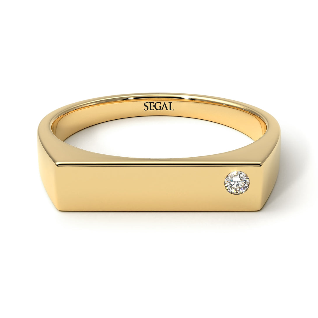Thin Signature Band With Diamond - Norah No. 1