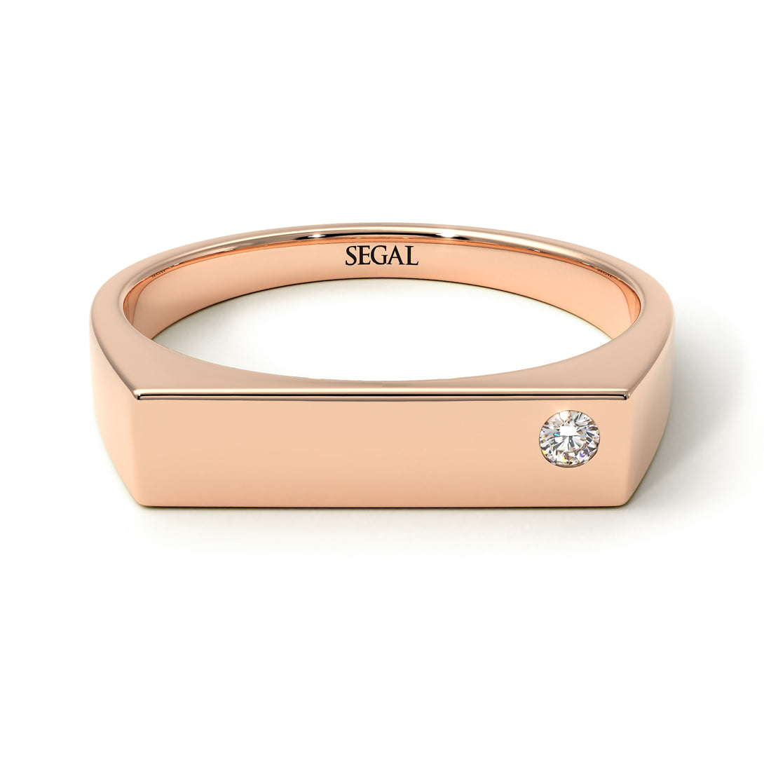 Thin Signature Band With Diamond - Norah No. 2