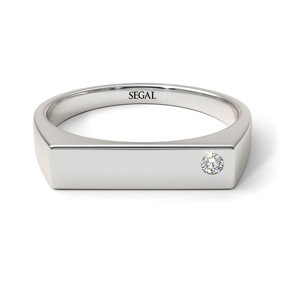 Thin Signature Band With Diamond - Norah No. 3