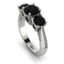 Three Stones Black Diamond Braches Ring - Donna No. 39 image 1