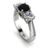 Three Stones Black Diamond Braches Ring - Donna No. 9 image 1
