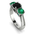 Three Stones Black Diamond Braches Ring - Donna No. 24 image 1