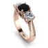 Three Stones Black Diamond Braches Ring - Donna No. 8 image 1
