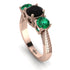 Three Stones Black Diamond Braches Ring - Donna No. 23 image 1
