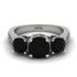 Three Stones Black Diamond Braches Ring - Donna No. 39 image 2