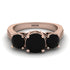 Three Stones Black Diamond Braches Ring - Donna No. 38 image 2