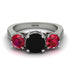 Three Stones Black Diamond Braches Ring - Donna No. 54 image 2
