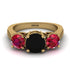 Three Stones Black Diamond Braches Ring - Donna No. 52 image 2
