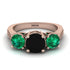 Three Stones Black Diamond Braches Ring - Donna No. 23 image 2