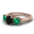 Three Stones Black Diamond Braches Ring - Donna No. 23 image 3