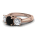 Three Stones Black Diamond Braches Ring - Donna No. 8 image 3