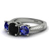 Three Stones Black Diamond Braches Ring - Donna No. 69 image 3