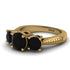 Three Stones Black Diamond Braches Ring - Donna No. 37 image 3