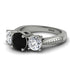 Three Stones Black Diamond Braches Ring - Donna No. 9 image 3