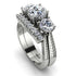 Three Stones Diamond Braches Bridal Set - Donna No. 3 image 1