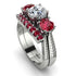 Three Stones Diamond Braches Bridal Set - Donna No. 48 image 1