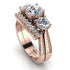 Three Stones Diamond Braches Bridal Set - Donna No. 2 image 1