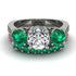 Three Stones Diamond Braches Bridal Set - Donna No. 18 image 2